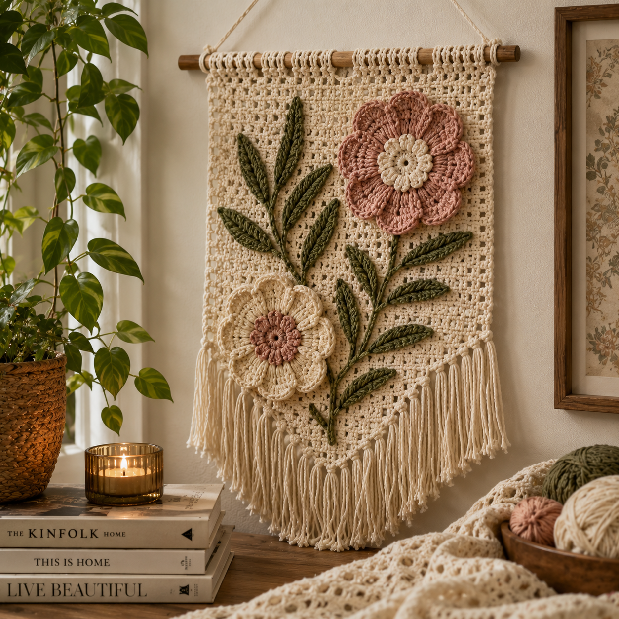 Name cushion, chain stitch