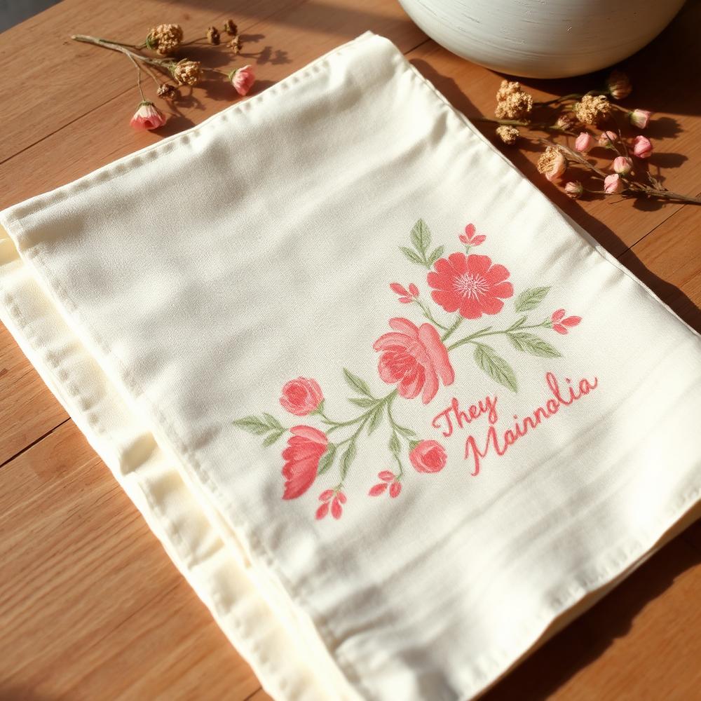 Floral saree, painted border